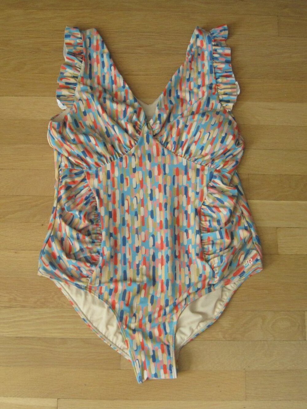 NWT Albion Riptide One-Piece Swim Suit Size XXL Athens Sunset Padded Ruffle - Picture 2 of 11